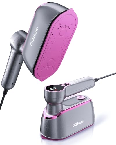 OGHom Travel Steamer for Clothes, 1200W Portable Handheld Garment Steamer with LCD Display, 4 Steam Levels & Dry Iron Mode, 20s Fast Heat-Up, 150ml Water Tank, Large Ceramic Heat Panel, Only for 120V