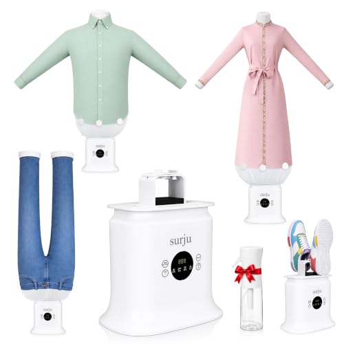 Automatic Ironing Machine 3-in-1 Hands-Free Shirt Press Machine, Hot Air Ironing Machine with Clothes & Shoe Dryer, Portable Wrinkle Remover for Shirts, Pants, Dresses & Shoes, 1400W