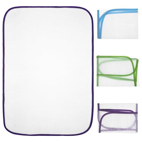 Elegaperma 3 Pcs Press Cloth for Ironing, Ironing Cloth to Protect Clothes, Pressing Clothes Mesh Protective Pads in Blue Purple and Green Colors for Various Fabrics and Garment Care
