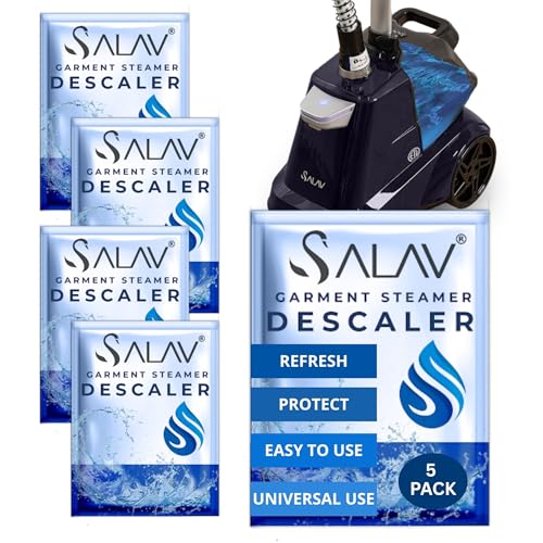 SALAV Garment Steamer Descaling Solution Packets for Build-up Removal, 5pc
